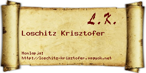 Loschitz Krisztofer névjegykártya